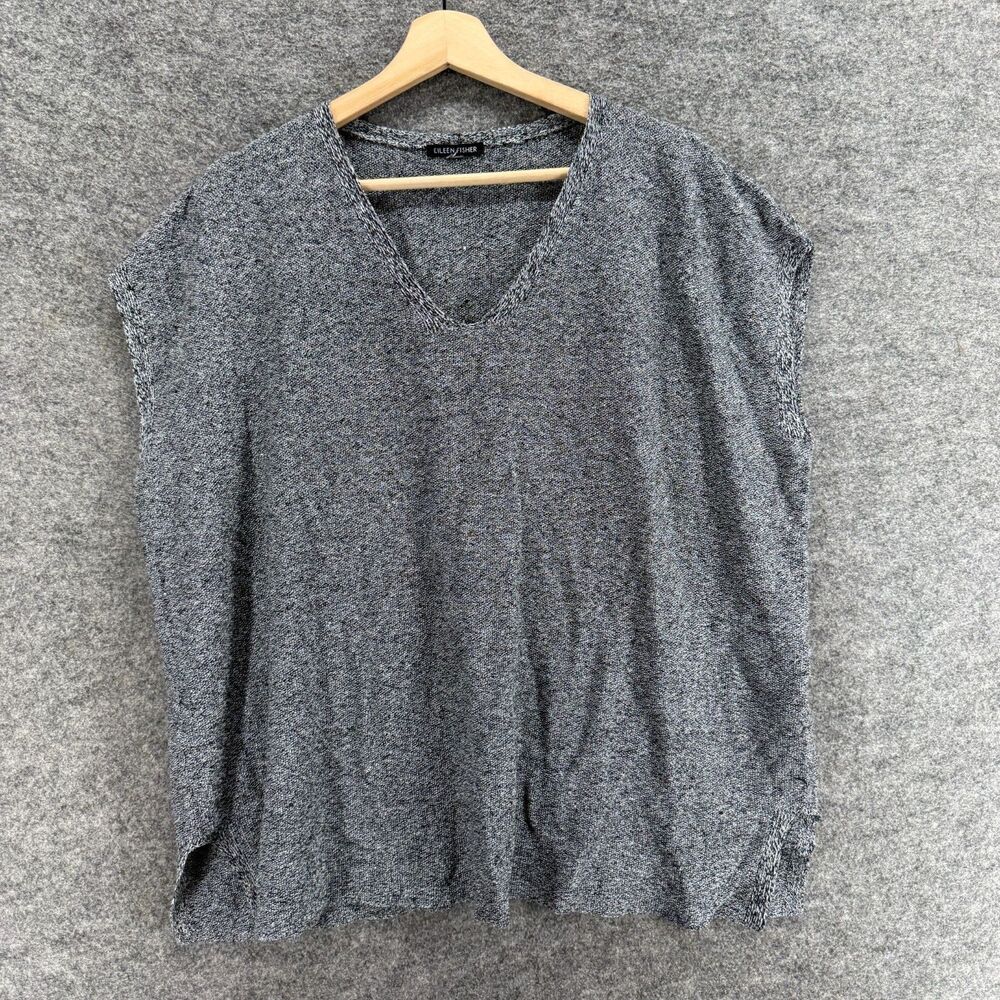 Eileen Fisher Gray V-Neck Blouse